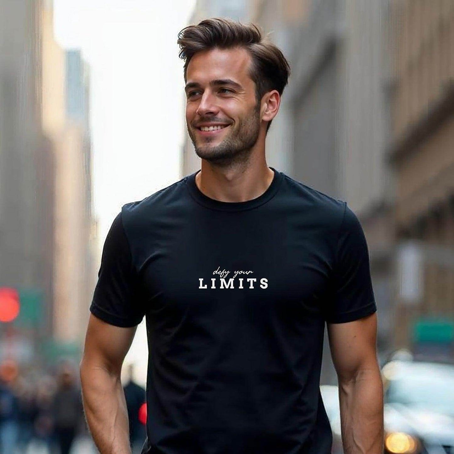 Defy Your Limits - Men's Premium Cotton T-shirt - Wear Grit | Affirmation Apparel | Mindset Shit