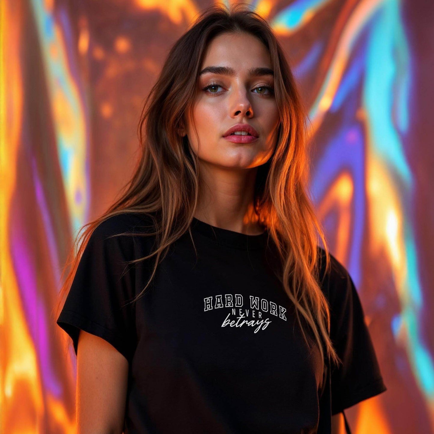 Hard Work, Never Betrays - Unisex Premium T-Shirt | grit clothing | motivational apparel | Mindset Tee