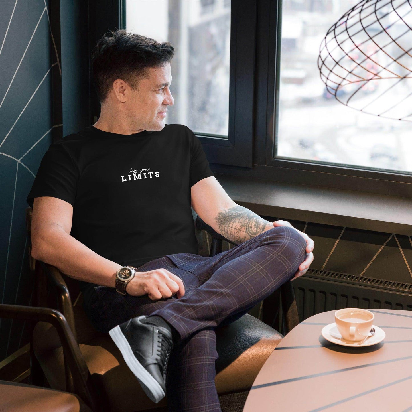 Defy Your Limits - Men's Premium Cotton T-shirt - Wear Grit | Affirmation Apparel | Mindset Shit