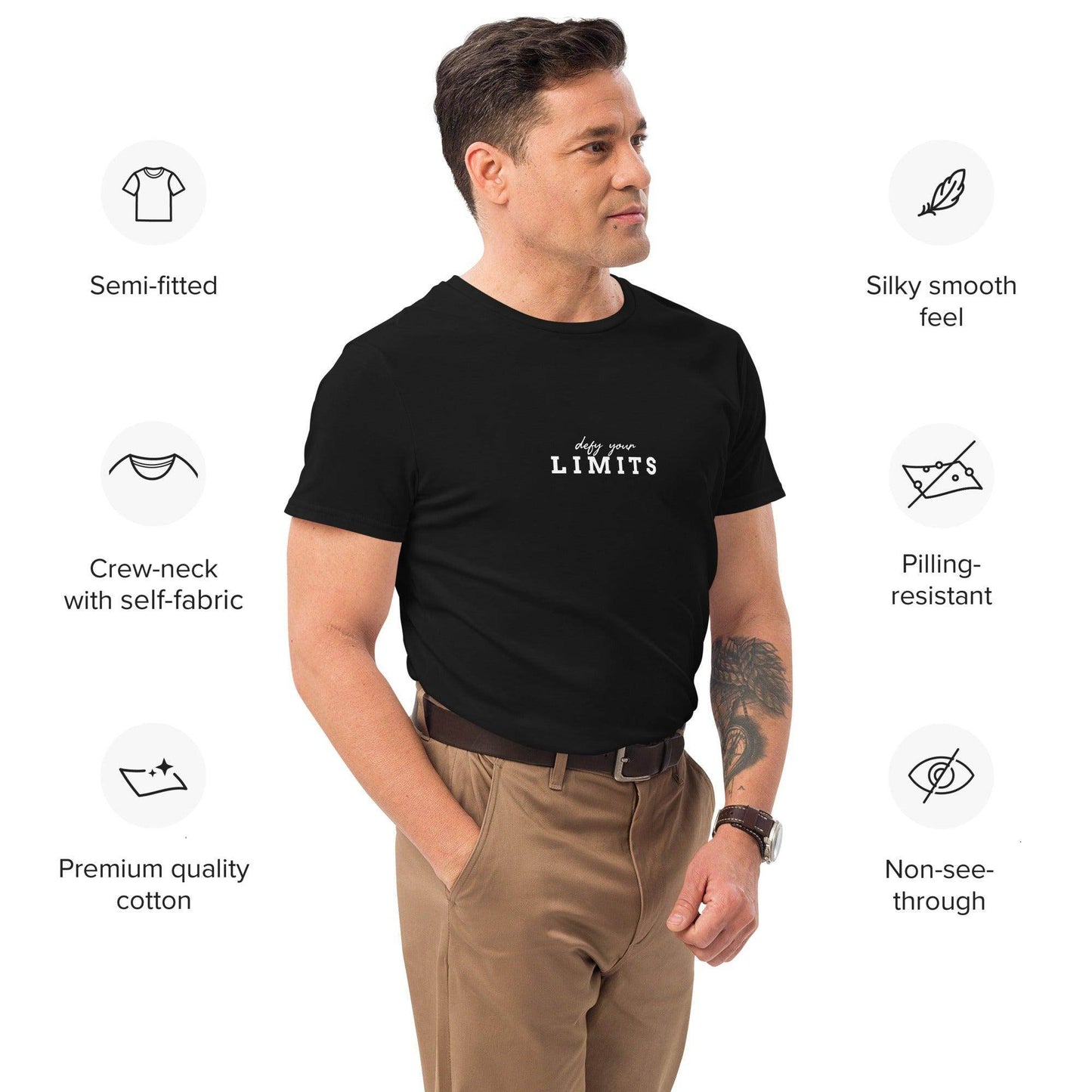 Defy Your Limits - Men's Premium Cotton T-shirt - Wear Grit | Affirmation Apparel | Mindset Shit