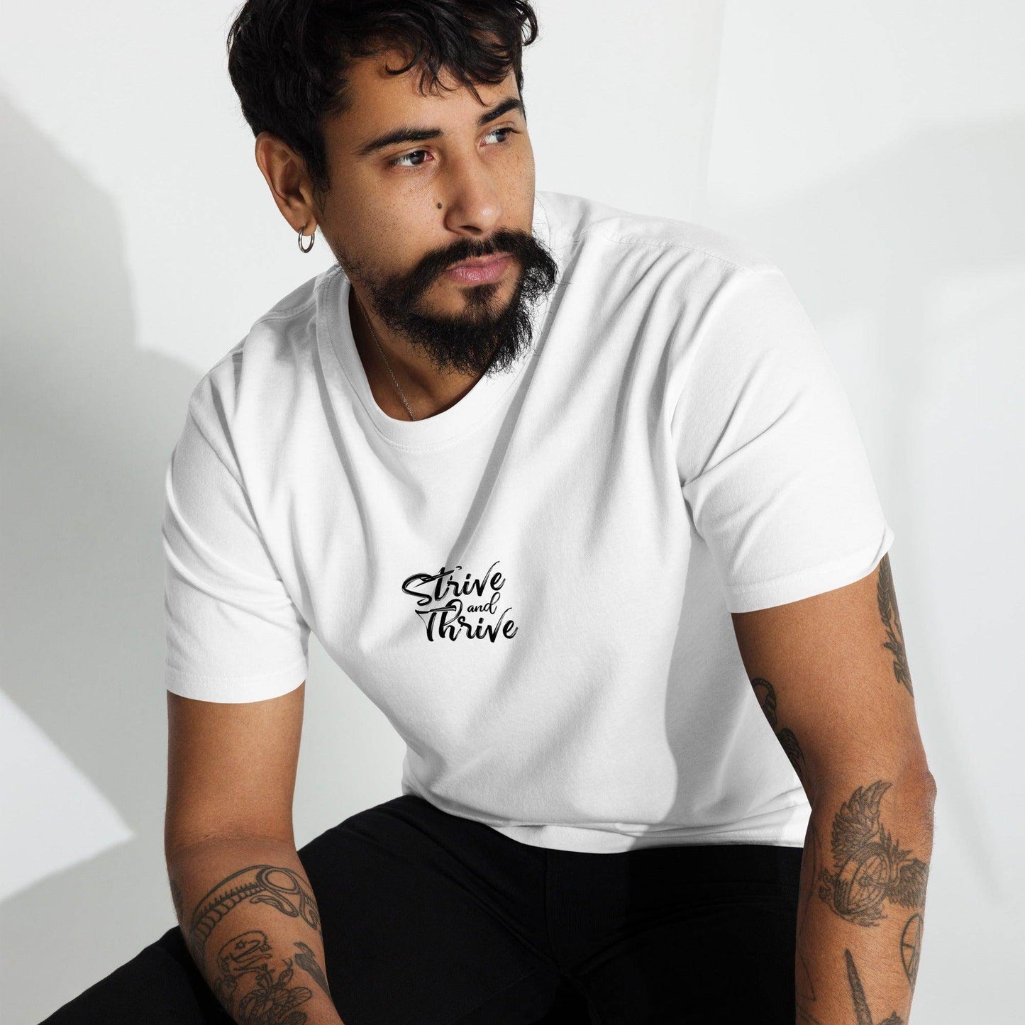 Strive and Thrive – Men’s Premium Heavyweight Tee | Grit clothing | Positivity Growth | Mindset Apparel