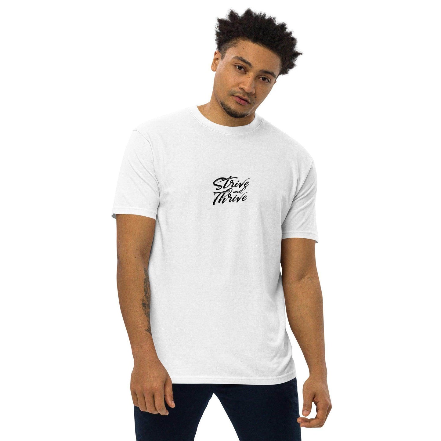 Strive and Thrive – Men’s Premium Heavyweight Tee | Grit clothing | Positivity Growth | Mindset Apparel