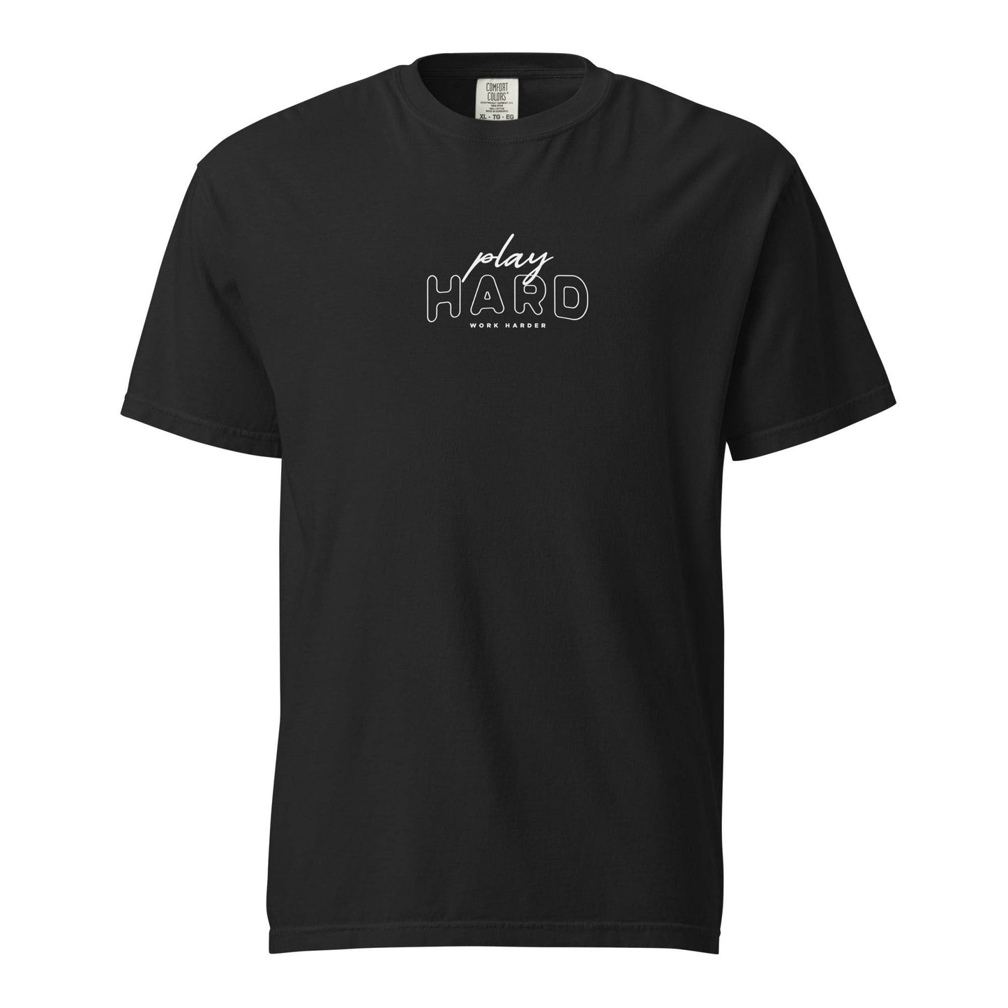Trendy Grit Shirt – Play Hard, Work Harder Tee, bold affirmation shirt, true grit, grit mindset, motivational apparel | Wear Grit Clothing Brand