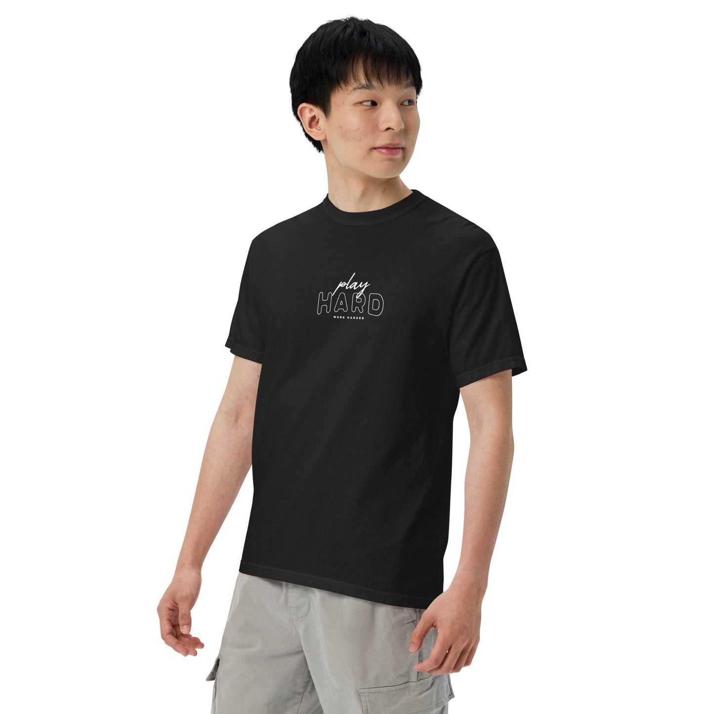 Trendy Grit Shirt – Play Hard, Work Harder Tee, bold affirmation shirt, true grit, grit mindset, motivational apparel | Wear Grit Clothing Brand