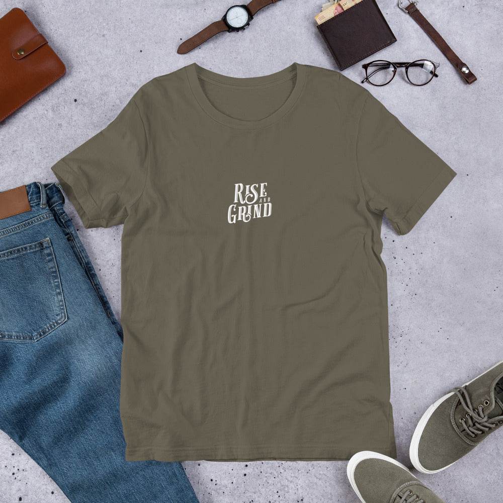 Rise and Grind Grit Shirt – Motivational Apparel, affirmation shirt, mindset, true grit, clothes, clothing | Wear Grit Brand