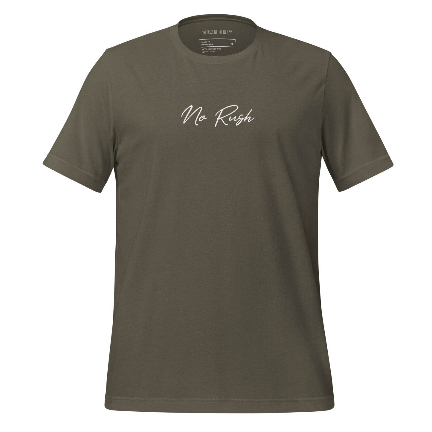 No Rush Grit Shirt – Unisex Mindset & Purpose Tee, comfortable soft shirt, motivation apparel, affirmation, true grit | Wear Grit Clothing