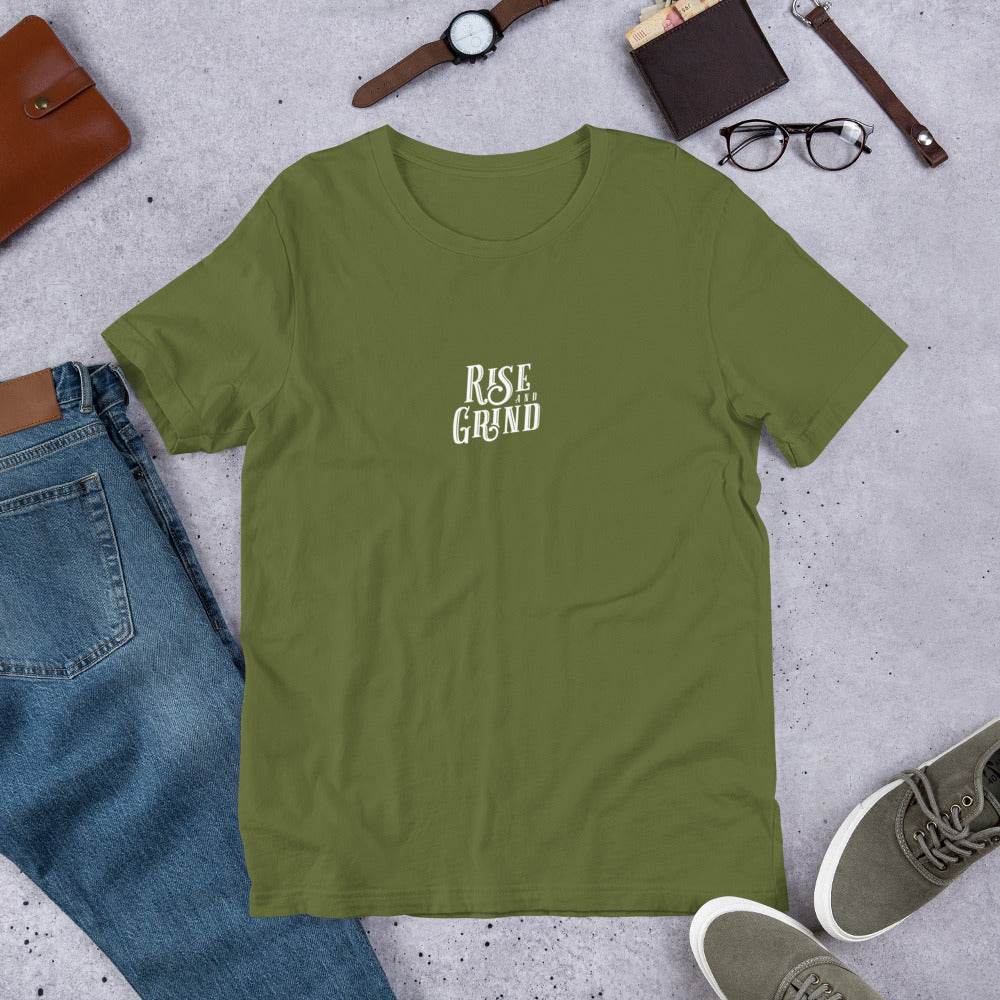 Rise and Grind Grit Shirt – Motivational Apparel, affirmation shirt, mindset, true grit, clothes, clothing | Wear Grit Brand