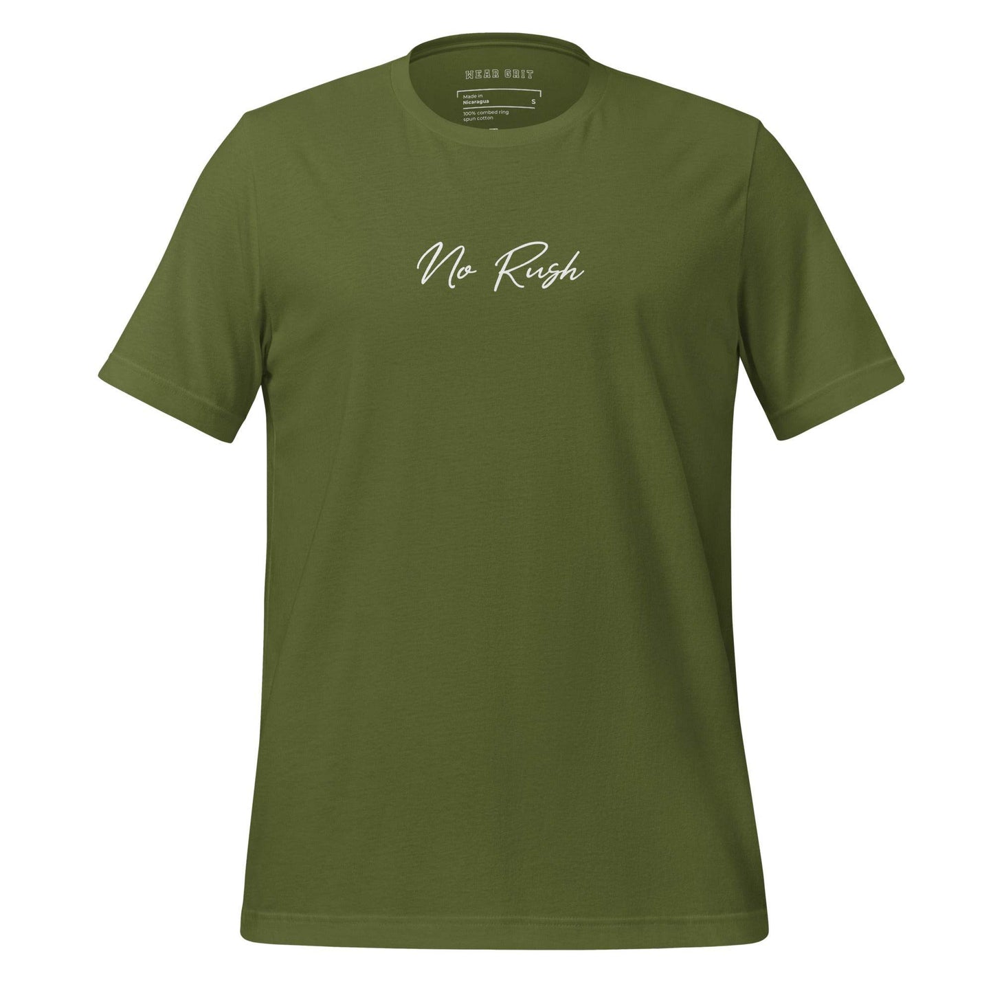 No Rush Grit Shirt – Unisex Mindset & Purpose Tee, comfortable soft shirt, motivation apparel, affirmation, true grit | Wear Grit Clothing