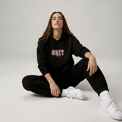 Athlete wearing black Grit Hoodie from Wear Grit Brand Clothing for disciplined, focused, and high-performers