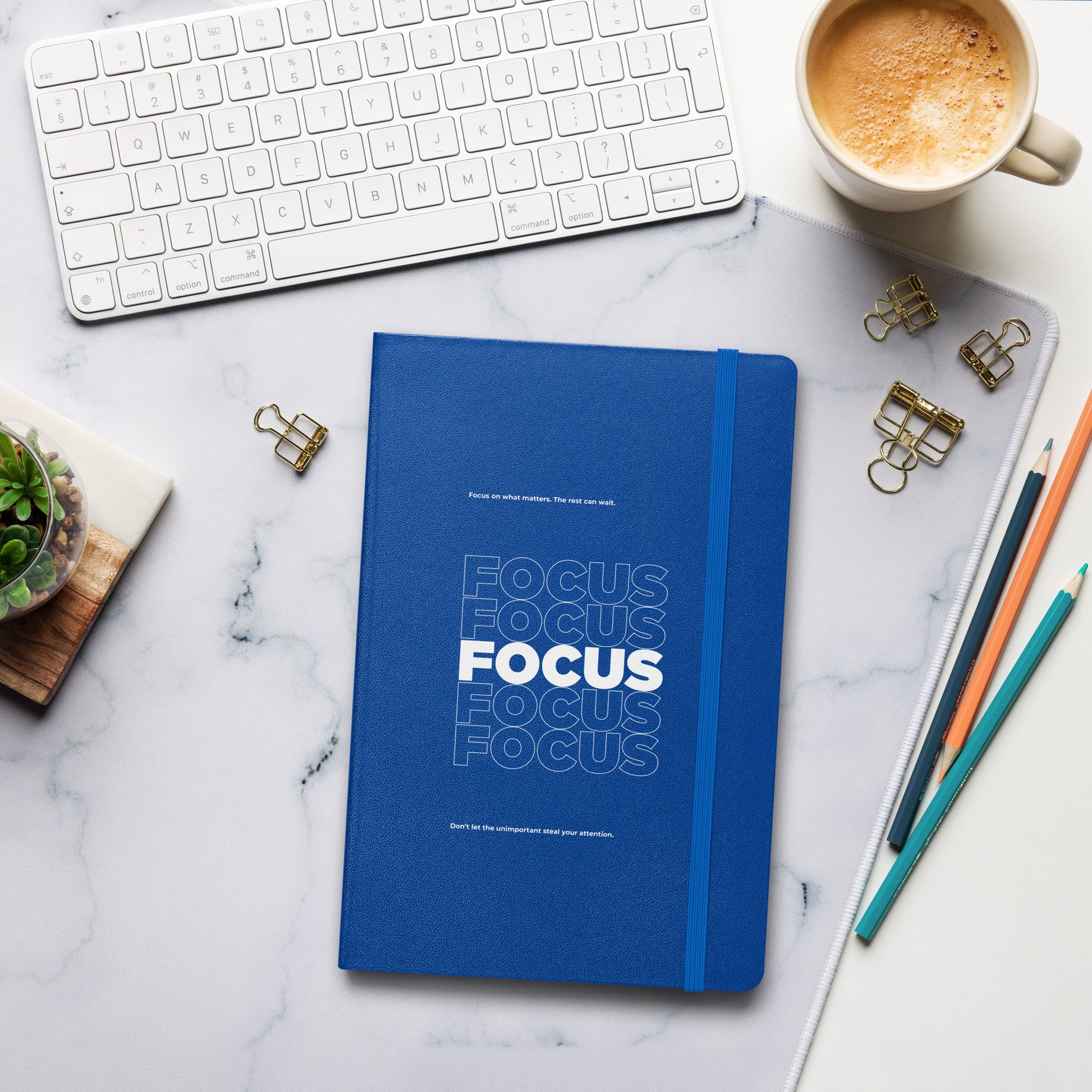 Motivational mindset journal with “Focus on What Matters” cover design for professionals, leaders, and achievers | Wear Grit Brand
