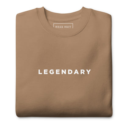 Cream Legendary motivational grit sweatshirt for achievers focused on growth, discipline, and long-term success by wear grit brand clothing