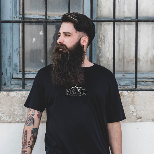 Trendy Grit Shirt – Play Hard, Work Harder Tee,  bold affirmation shirt, true grit, grit mindset, motivational apparel, great gear, purpose  | Wear Grit Clothing Brand