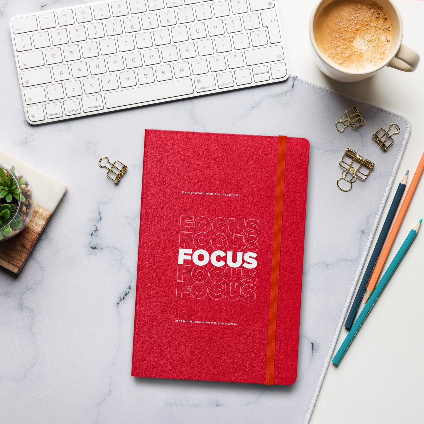 Motivational mindset journal with “Focus on What Matters” cover design for professionals, leaders, and achievers | Wear Grit Brand