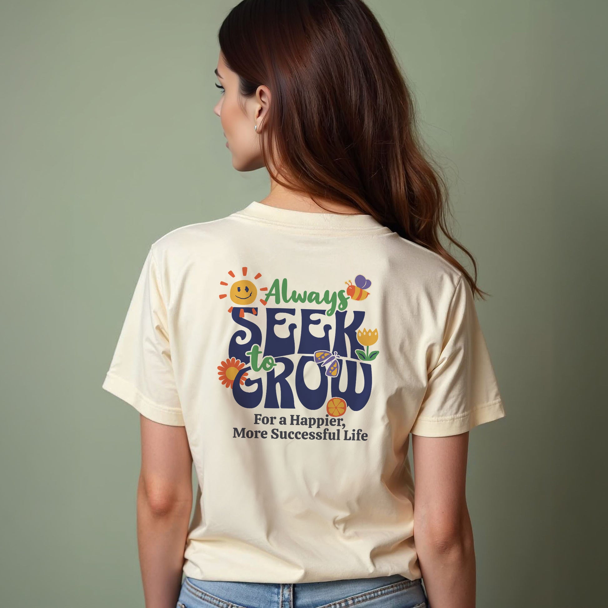 Seek Growth Graphic Tee - Inspire Success & Happiness - Wear Grit