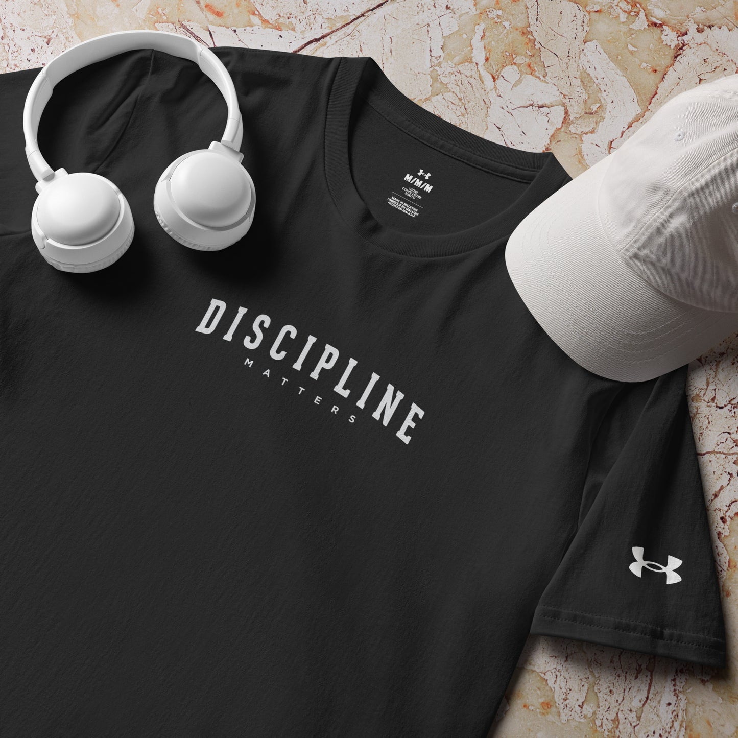 Discipline Under Armour athletic t-shirt for training, fitness, and mindset-focused motivational performance sportswear by Wear Grit Brand Clothing