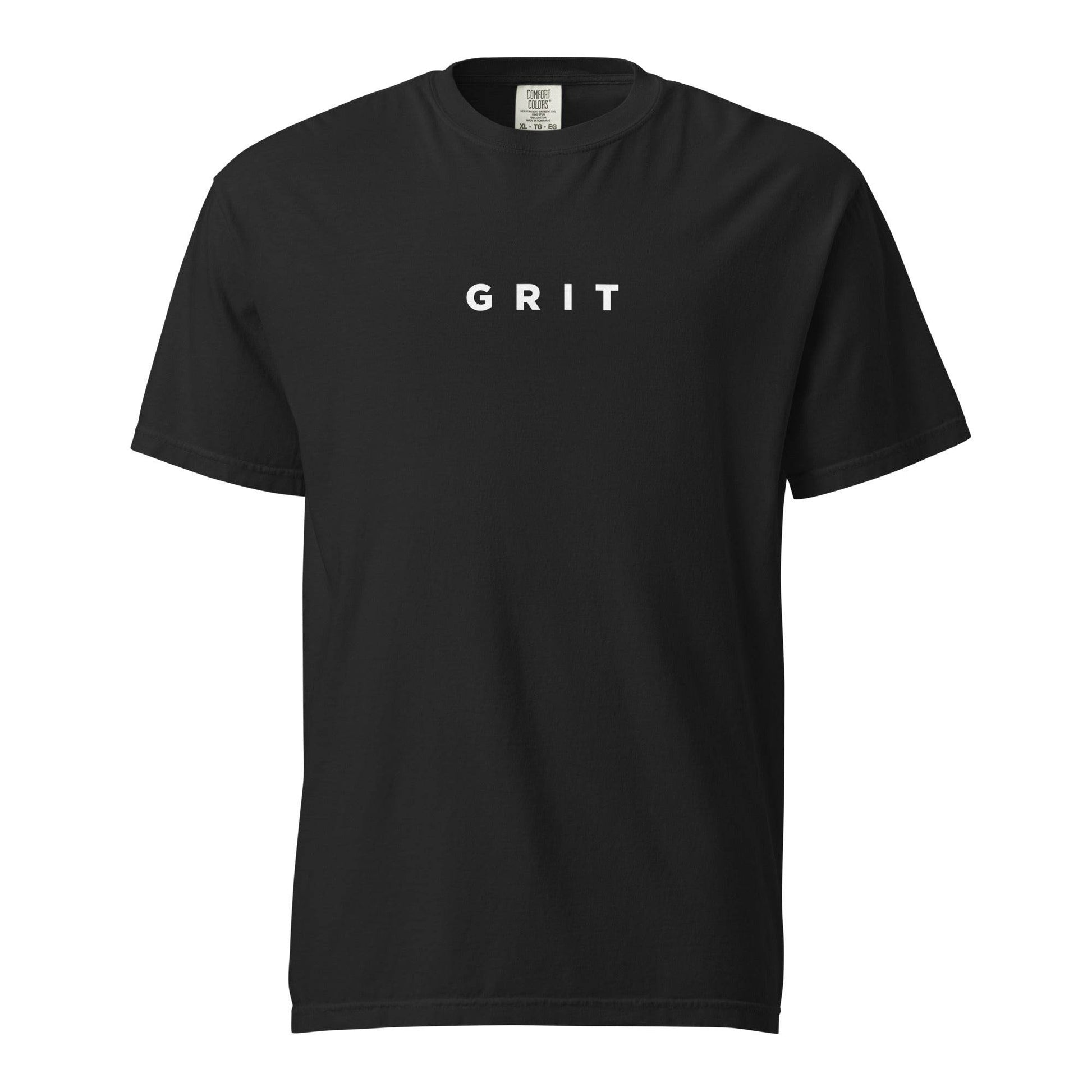 A black Grit T-Shirt mindset-driven apparel designed for discipline, focus, consistency, and everyday growth from Wear Grit Brand