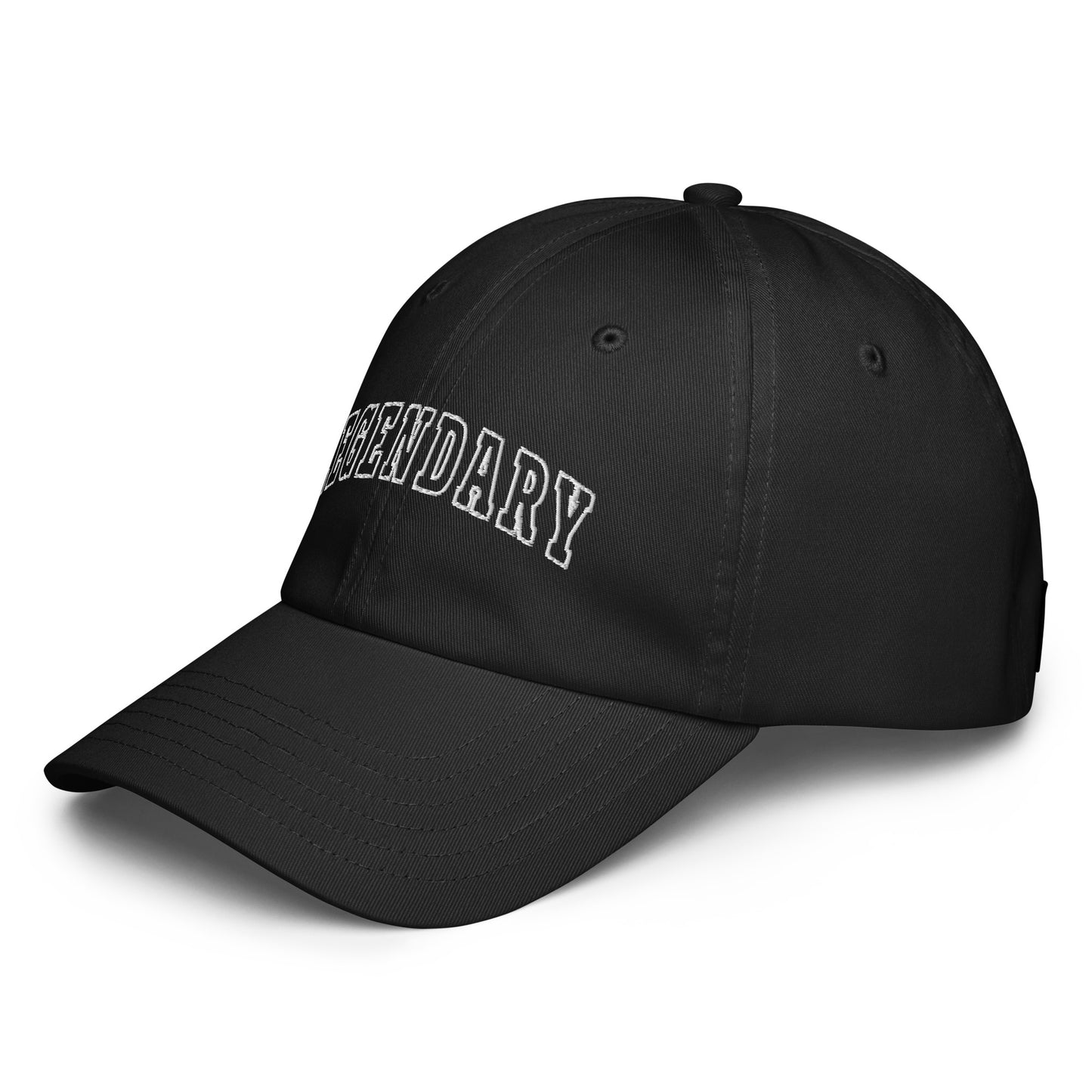 Black Legendary Under Armour® dad hat featuring an embroidered logo, low-profile unstructured design, adjustable strap, and performance-focused athletic style to elevate your mindset | Product by Wear Grit Brand Clothing