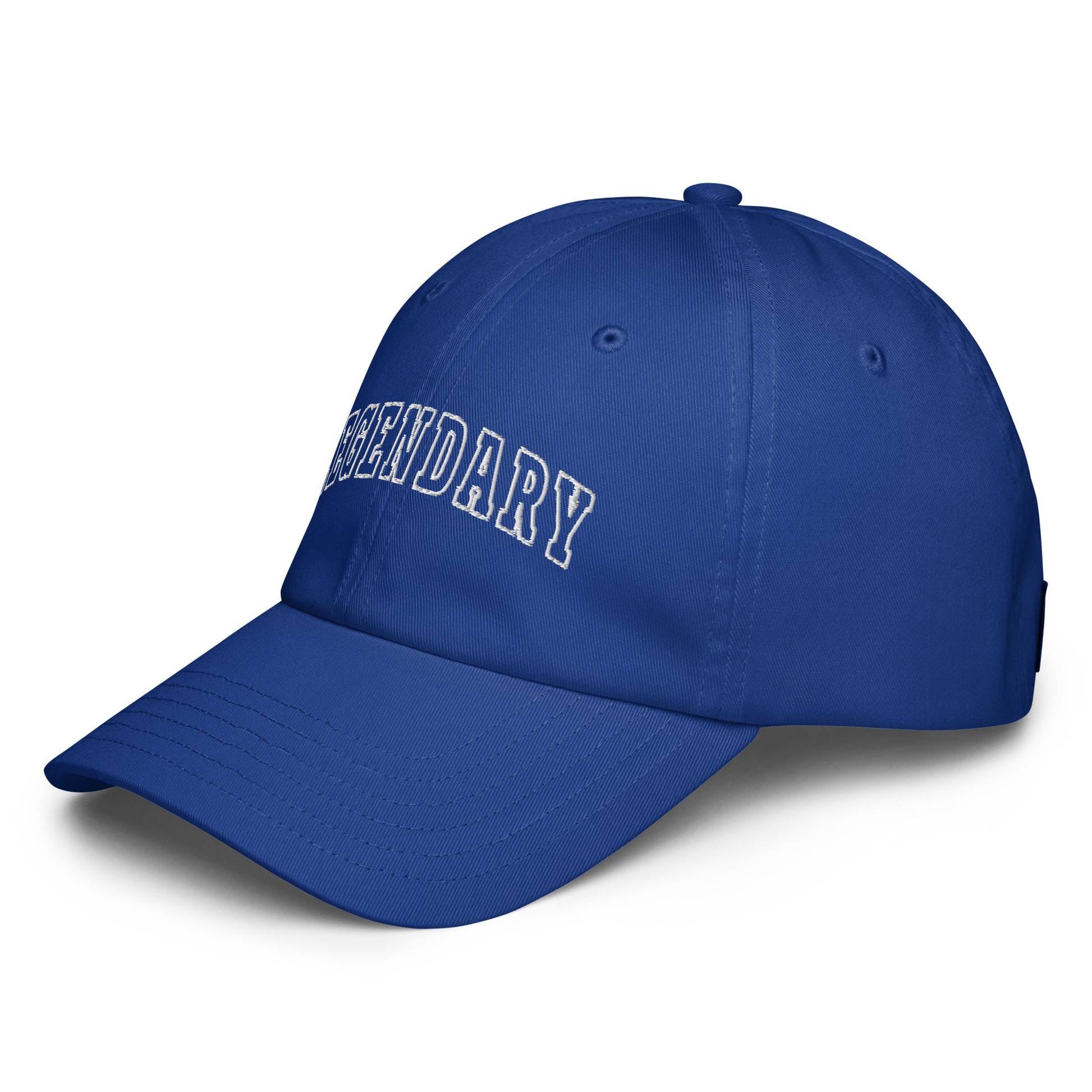 Blue Legendary Under Armour® dad hat featuring an embroidered logo, low-profile unstructured design, adjustable strap, and performance-focused athletic style to elevate your mindset | Product by Wear Grit Brand Clothing