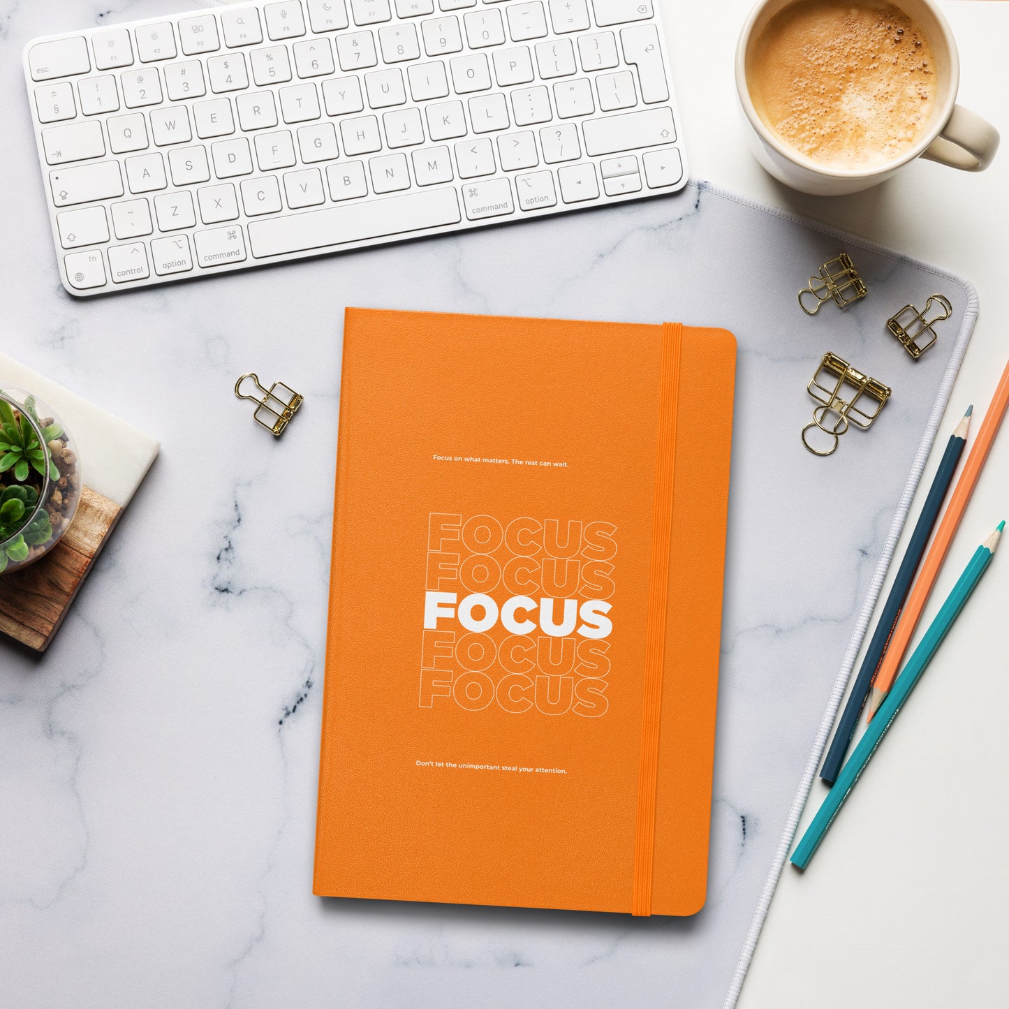 Motivational mindset journal with “Focus on What Matters” cover design for professionals, leaders, and achievers | Wear Grit Brand