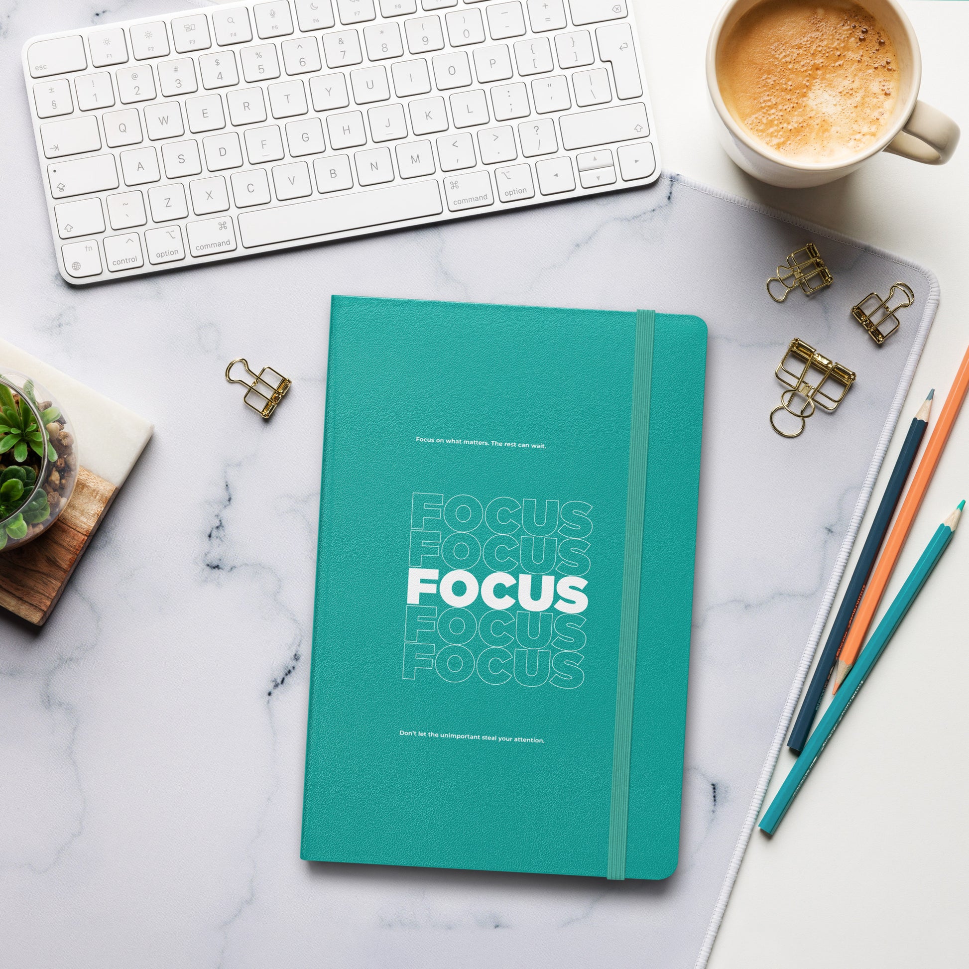 Motivational mindset journal with “Focus on What Matters” cover design for professionals, leaders, and achievers | Wear Grit Brand
