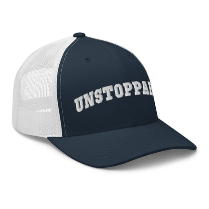 Unstoppable Trucker Hat mindset-driven by Wear Grit Brand Apparel – structured performance trucker hat for discipline, focus, and consistency