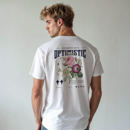 Stay Positive and Be Optimistic—motivational graphic t-shirt for men and women, Wear Grit Clothing Brand