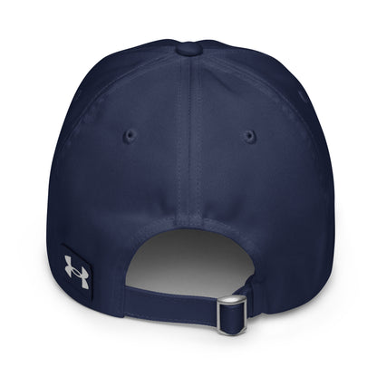 Navy Challenger Under Armour dad hat with curved visor, low-profile unstructured fit, and embroidered logo for everyday performance wear by Wear Grit Brand