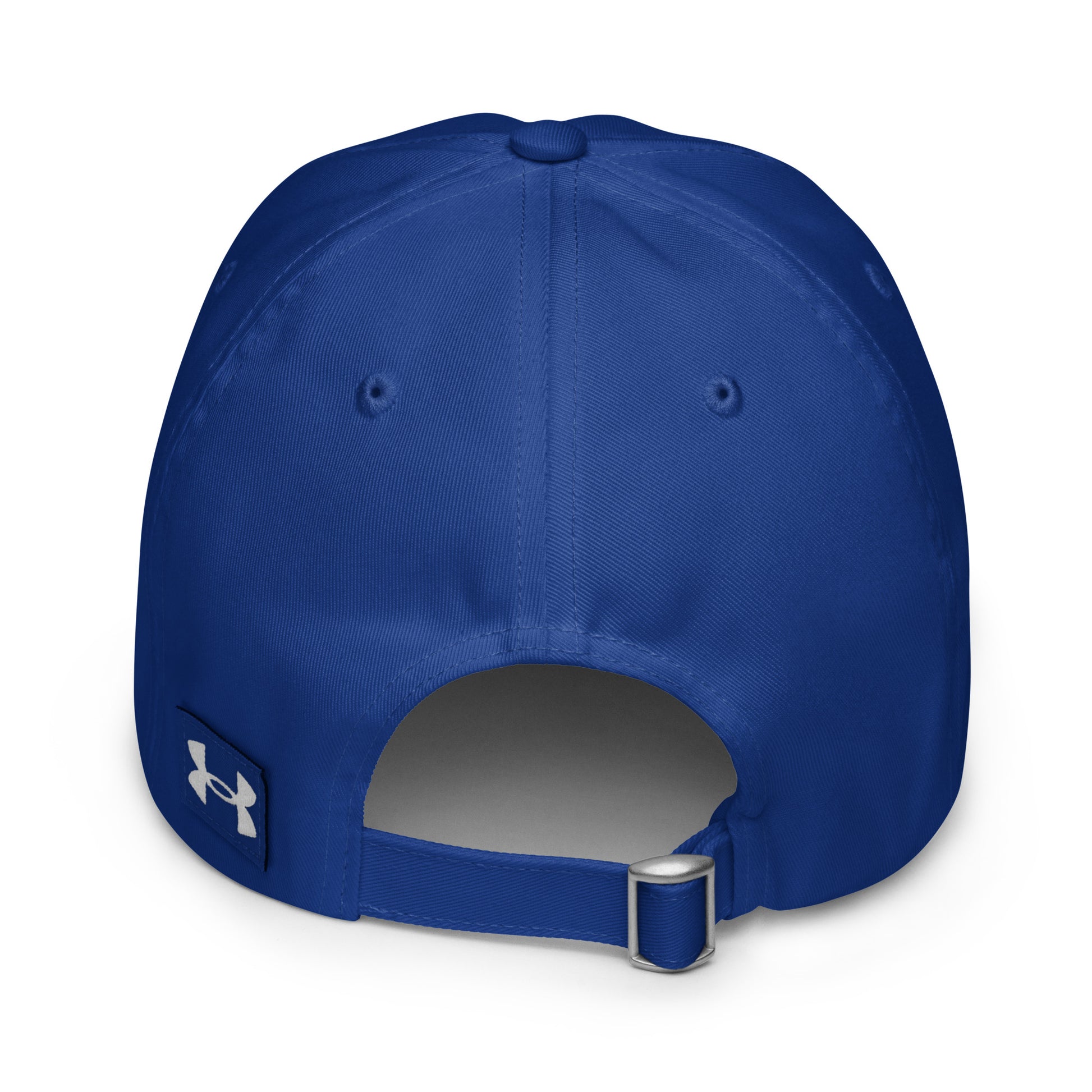Blue Challenger Under Armour dad hat with curved visor, low-profile unstructured fit, and embroidered logo for everyday performance wear by Wear Grit Brand