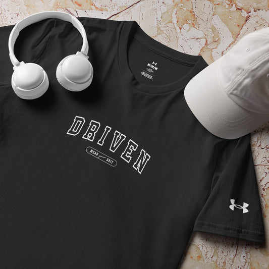 Under Armour Driven T-Shirt Motivational– quick-dry workout apparel performance shirt for gym, running, and fitness training