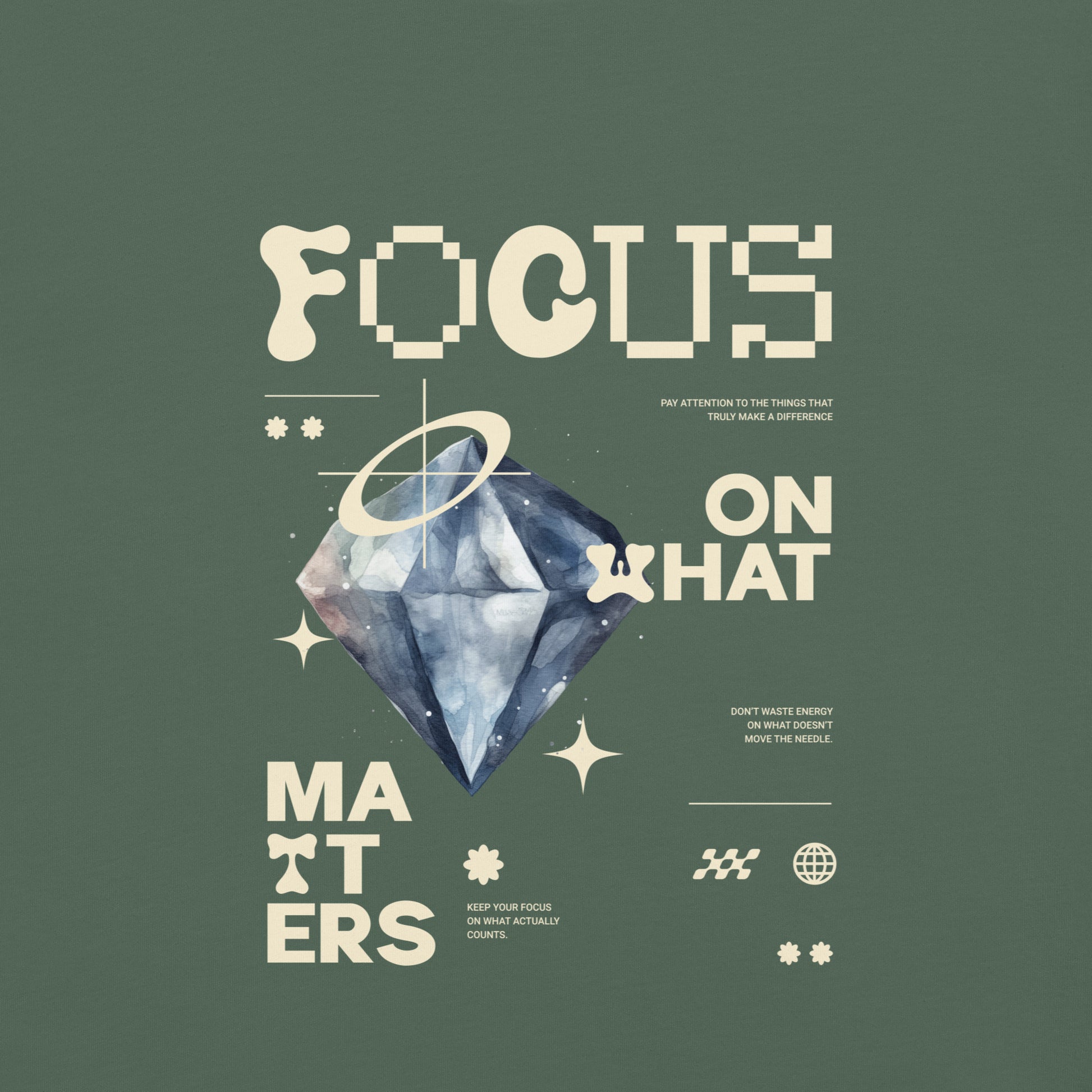 focus mindset affirmation wear grit clothing apparel trendy graphic shirt