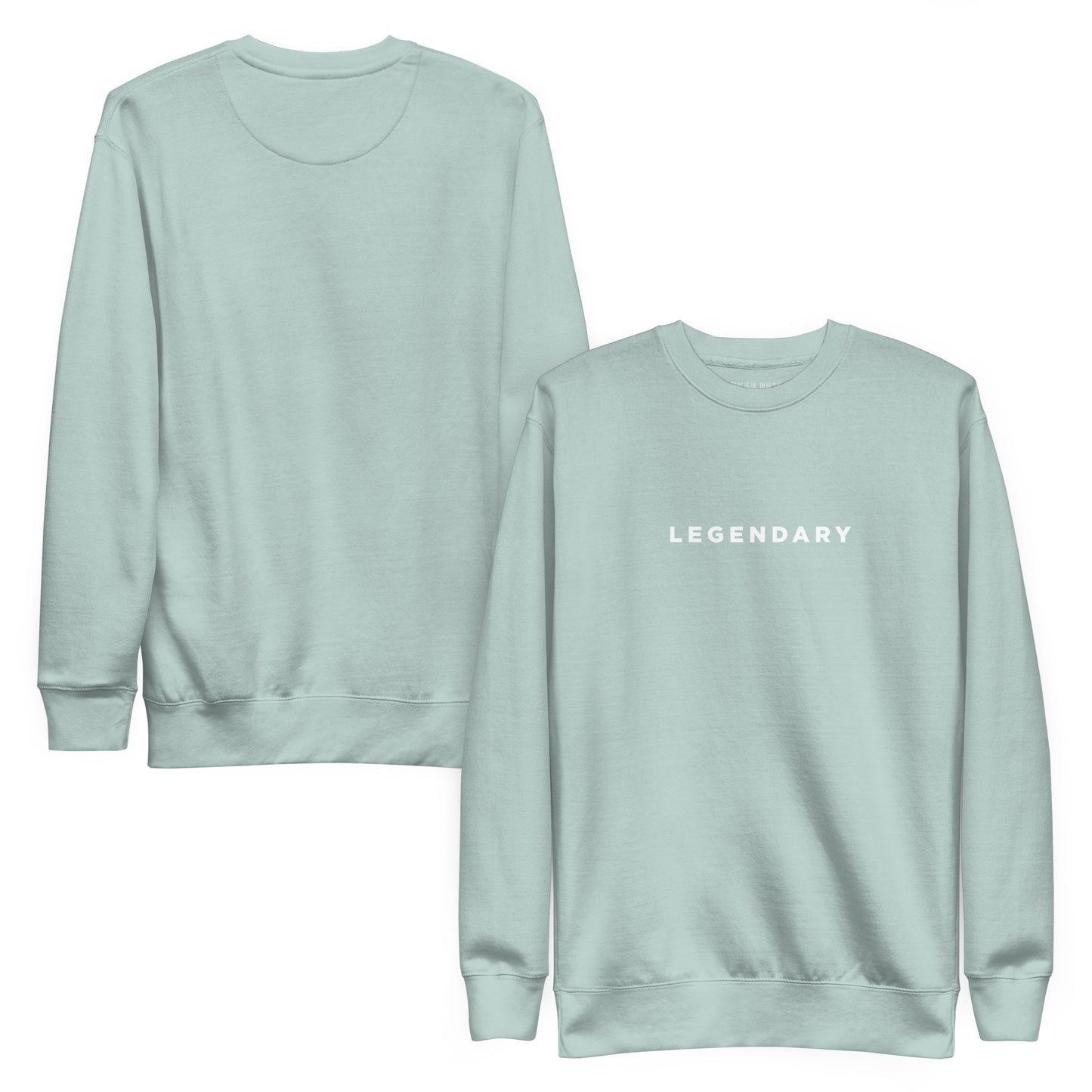 Navy front and back agave Legendary motivational grit sweatshirt for achievers focused on growth, discipline, and long-term success by wear grit brand clothing