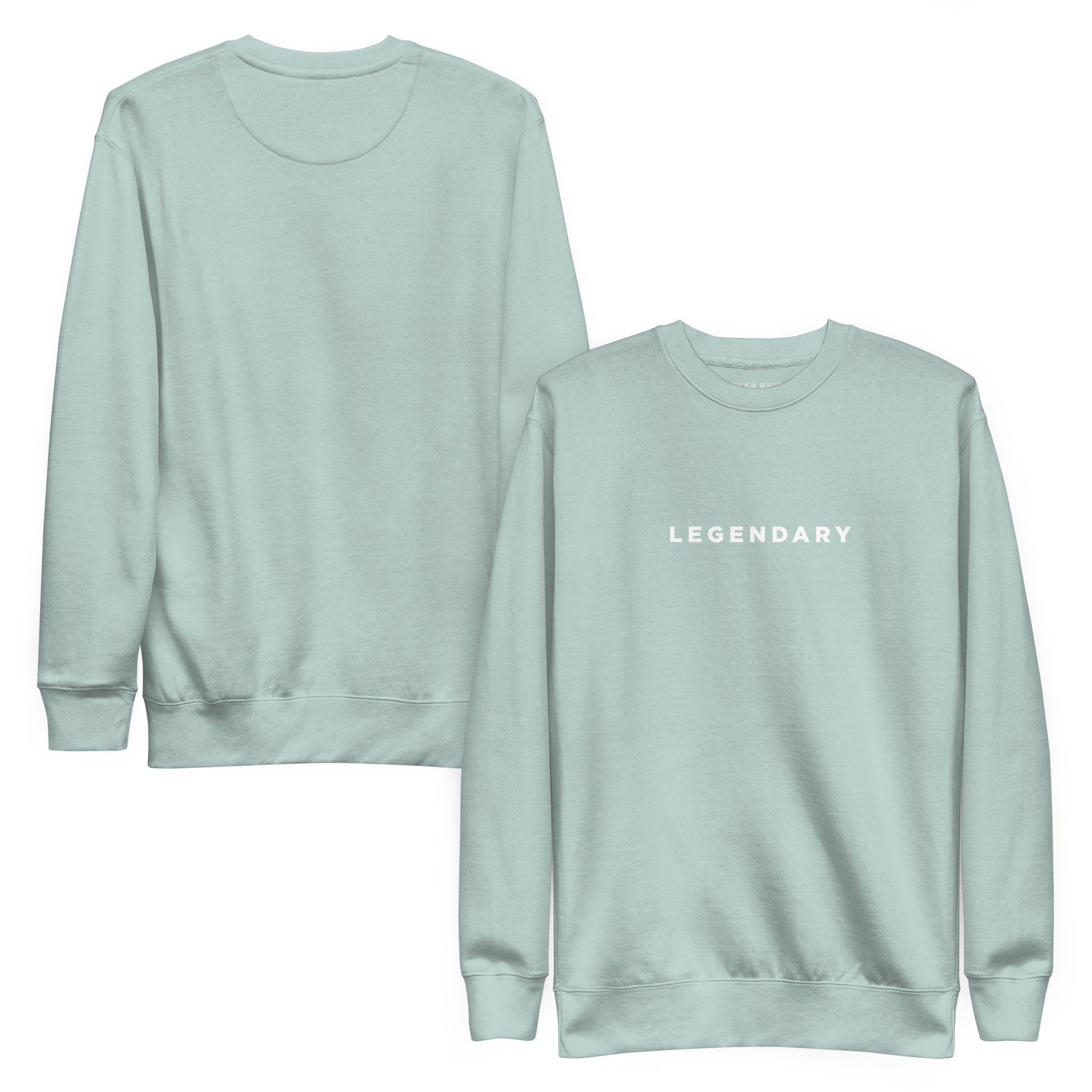 Navy front and back agave Legendary motivational grit sweatshirt for achievers focused on growth, discipline, and long-term success by wear grit brand clothing