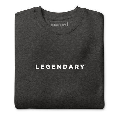 Charcoal Legendary motivational grit sweatshirt for achievers focused on growth, discipline, and long-term success by wear grit brand clothing
